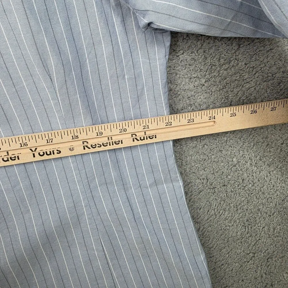 Brooks Brothers Dress Shirt Men's 16.5 34 Blue Stripe Milano Made in USA